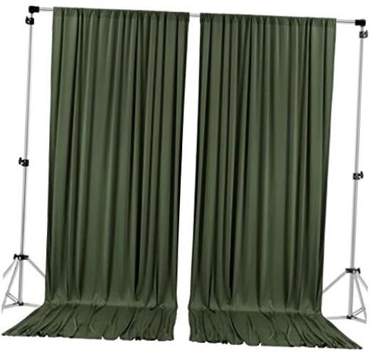 10 feet x 8 feet IFR Polyester Backdrop Drapes 10 ft x 8 ft Olive Green