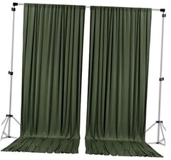 10 feet x 8 feet IFR Polyester Backdrop Drapes 10 ft x 8 ft Olive Green