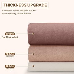 Soft Velvet Wild Rose Curtains 105 inches Privacy Drapes, 2 Panels | 300GSM S…