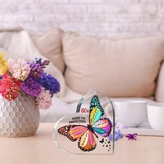 60th Birthday Gifts for Women, Acrylic Heart Sign Birthday Decorations Presen…