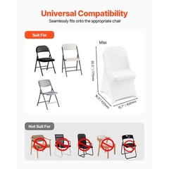 Uimoso 12PCS White Spandex Chair Covers for Weddings, Parties, and Dining Events