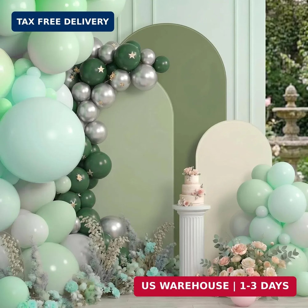 VitalCozy Set of 3 Wedding Arch Cover 4ft, 5ft, 6ft Fabric Arch Backdrop Cover D