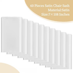 7 In. X 108 In. Satin Chair Sashes Bows Universal Chair Cover for Wedding Event