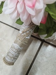 Handmade Coastal Seashell Bridal Bouquet Pink White Beach Wedding Pearl Starfish