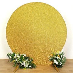 GOLD 7.5 ft Metallic Spandex STAND COVER Wedding Decorations Party Events