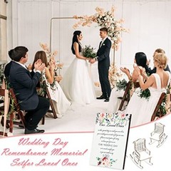 5 Pieces Wedding Memorial Chair Sign Reserved Wooden Table Plaque Flowers Style