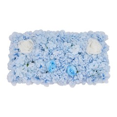 12PCS Artificial Flower Wall Panels White+Blue Dreamlike Flower Wall Backdrop