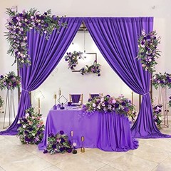 10 feet x 10 feet Polyester Backdrop Drapes 60″W x 120″L (Pack of 2) Purple