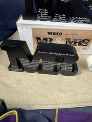 Mr and Mrs Signs – MDF Table Decorations Freestanding Letters – Wall Hangers