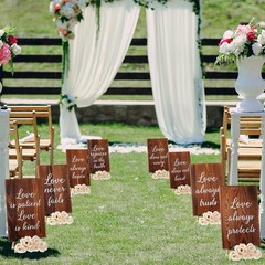 Sturdy 8 Pcs Wedding Aisle Signs – 11.8×7.9 Inches with Inspirational Quotes