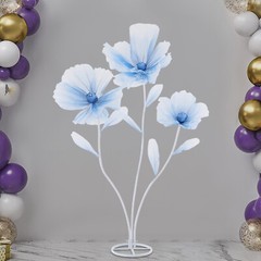 3-Head Wedding Artificial Flower Gradient Blue Wedding Decor Artificial Flower