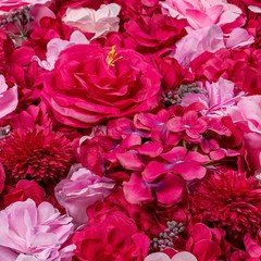 Hot Pink 3D Flower Floral Wall Panel Decor- Floral Wedding Backdrop