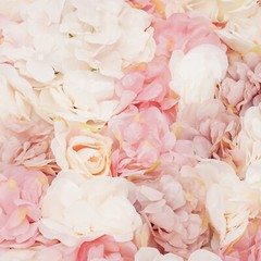 Artificial Silk Fabric Flower Wall Panel Square Backdrop For Wedding Party Decor