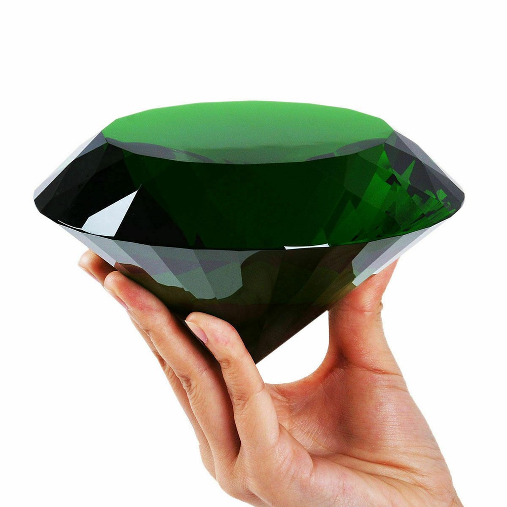 200mm Huge Green Crystal Diamond Paperweight Wedding Centerpieces Gifts