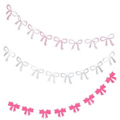 1 Set Reusable Mothers Day Bow Garland Banner Assorted Color Felt Decor