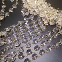 50M 14mm Octagonal Acrylic Crystal Beads Chain Strand Garland Wedding Hanging