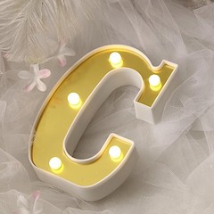 6″ tall GOLD C LED Lighted Marquee Letters Sign Party Wedding Events Decorations