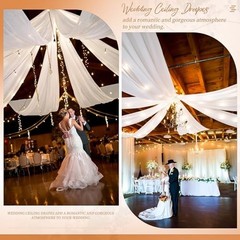 White Sheer Chiffon Ceiling Drapes for Wedding Arch Party Stage Decor