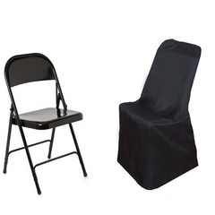 50 Black LIFETIME FOLDING CHAIR COVERS Wedding Banquet Reception Decorations