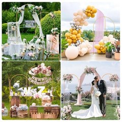 Metal Arch Backdrop Stand Set of 2 With Cover, 7.2Ft+6ft（White Cover） 7.2Ft+6ft