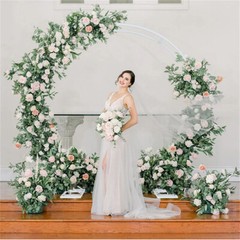 Heavy Duty Circle Wedding Balloon Floral Flower Arch Frame Thickend Square Tubes