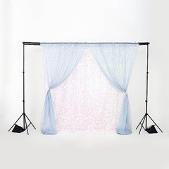 8×10 ft Black Triple Crossbar Adjustable Photo Backdrop Stand Party Supplies