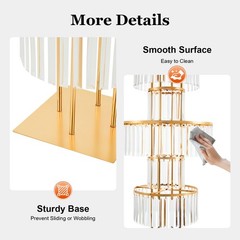 Wedding Gold Vases Centerpieces Luxurious Crystal Flower Stand 5 Tier
