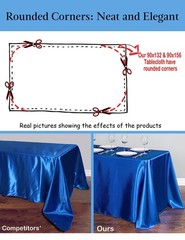 LinenTablecloth 90 x 156-Inch Rectangular Polyester Tablecloth Black