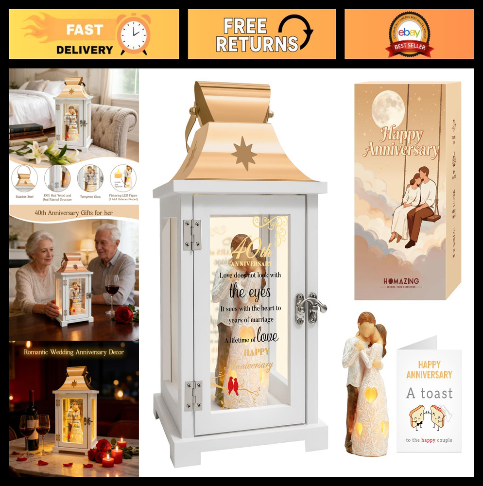 Unique 40th Anniversary Gifts for Couples – Ruby Lanterns, Special 40 Years of M