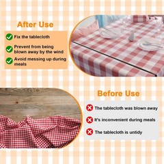Table Bungees Tablecloth Strap Bands, 6 Pieces Black Elastic Windproof Band C…