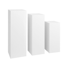 3 PCS Display Pedestal Stands White Square Tall Pedestal Stands Pedestal Wedding