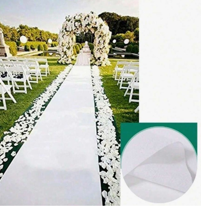 2mm Thick Disposable White Carpet, Suitable For Event Party Aisle, Wedding