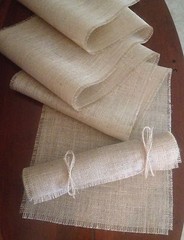 Primitive Natural Burlap Table Runner Rustic Barn Wedding Holiday Shabby Chic
