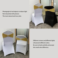 50PCS Stretch Chair Sashes in Gold Polyester Spandex for Wedding Decoration