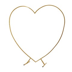 210cm Heart Shaped Gold Metal Balloon Arch Stand Frame Display Kit For Wedding