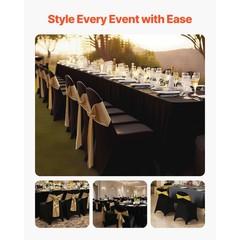 Uimoso 150PCS Black Stretch Spandex Chair Covers for Events and Dining