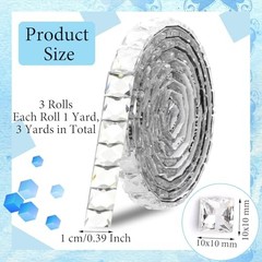 Bling Rhinestone Ribbons,270 PCS Glass Crystal Ribbon for DIY 01 White