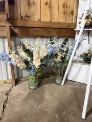 Wedding Artificial Floral Arrangement Decor Blue White Pink Green Fabric Plastic