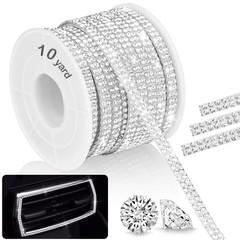 NiArt 10-Yard Self Adhesive Crystal Rhinestone Ribbon, Durable Sparkling Glas…