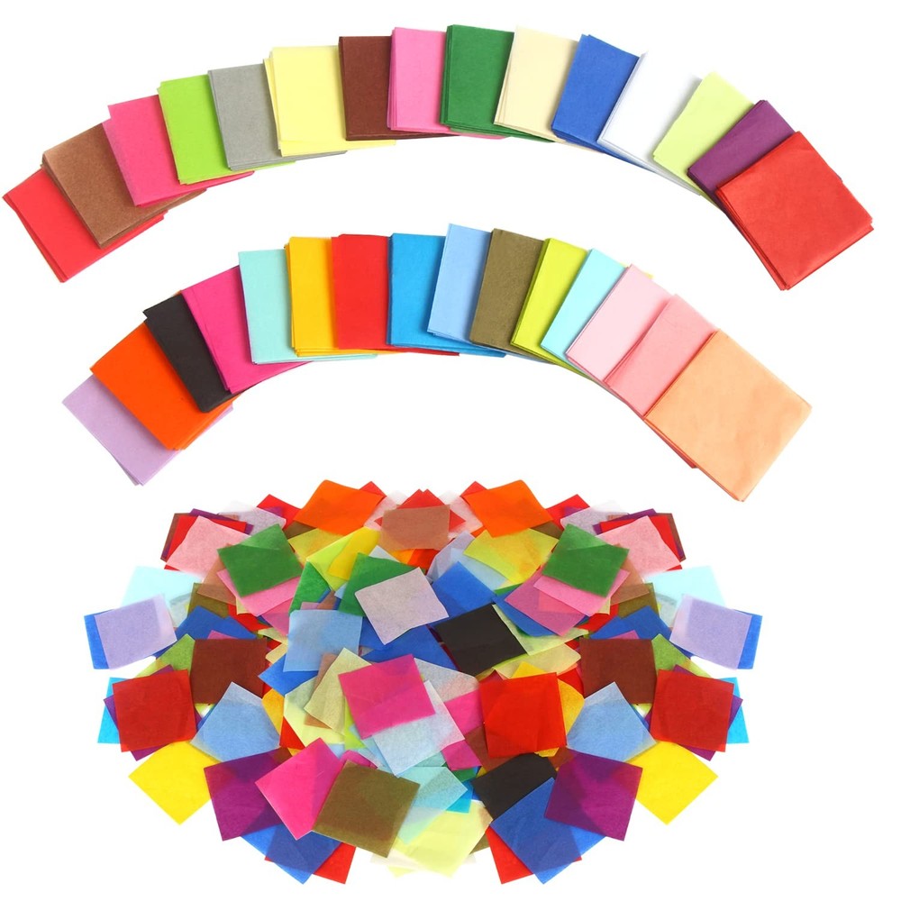 Tissue Paper Squares 6000 Pcs 1 Inch 30 Colors Rainbow Mosaic Art Craft DIY