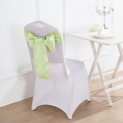 10 Apple Green Satin CHAIR SASHES Ties Bows Wedding Ceremony Party Decorations