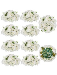 BLOSMON Artificial Flower Balls Wedding Centerpieces 10 Pcs 15.7″ Large White…