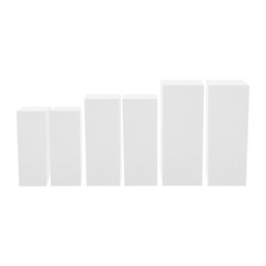 6Pc White Metal Display Pedestal Stands,Cuboid Freestanding Retail Display Riser