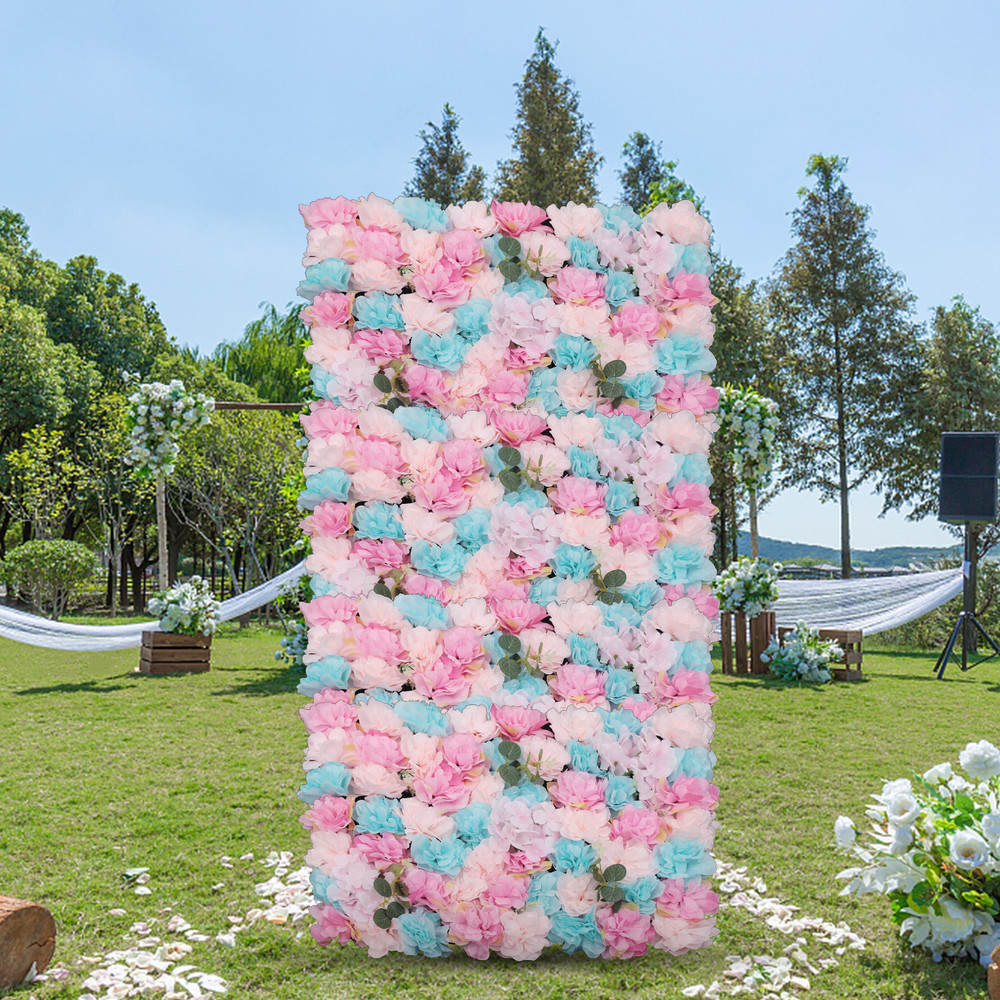 12xArtificial Flower Wall Floral Panel 60x40cm for Wedding Party Backdrop Deco