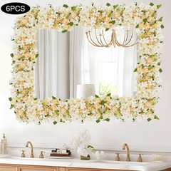 6pcs Artificial Flower Wall Panels Wedding Backdrop 50x20cm (each) Champagne
