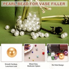 4/6/8/12/14mm Pearl Bead for Vase Filler 600Pcs, Floating Beads Orange