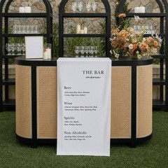 Cocktail Hour Drink Menu Fabric Banner Wedding Bar Signage