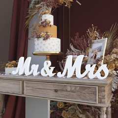 Mr and Mrs Sign for Wedding Table,Large White Mr and Mrs Sign,Wooden Letters,Mr