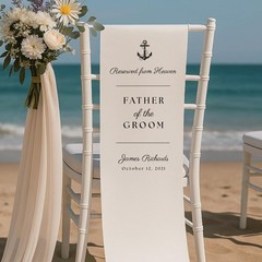 Minimalist Nautical Reserved Wedding Memorial Chair Banner