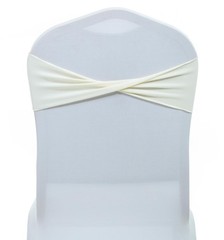 MDS Pack of 25 Spandex Chair Sashes Bows Elastic Stretch Dining Chair Bands T…
